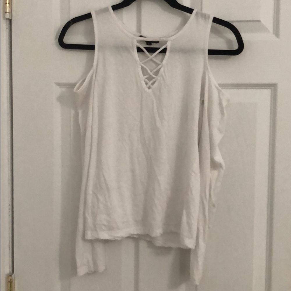 White cutout long sleeve